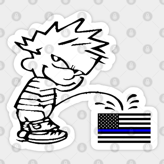 Calvin Blue Lives Matter Sticker by RevolutionToday